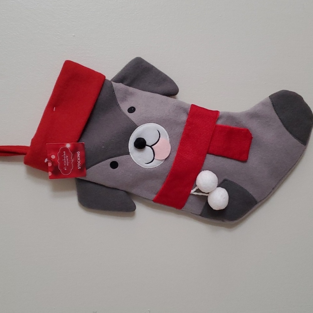 Felt Puppy Dog Christmas Stocking